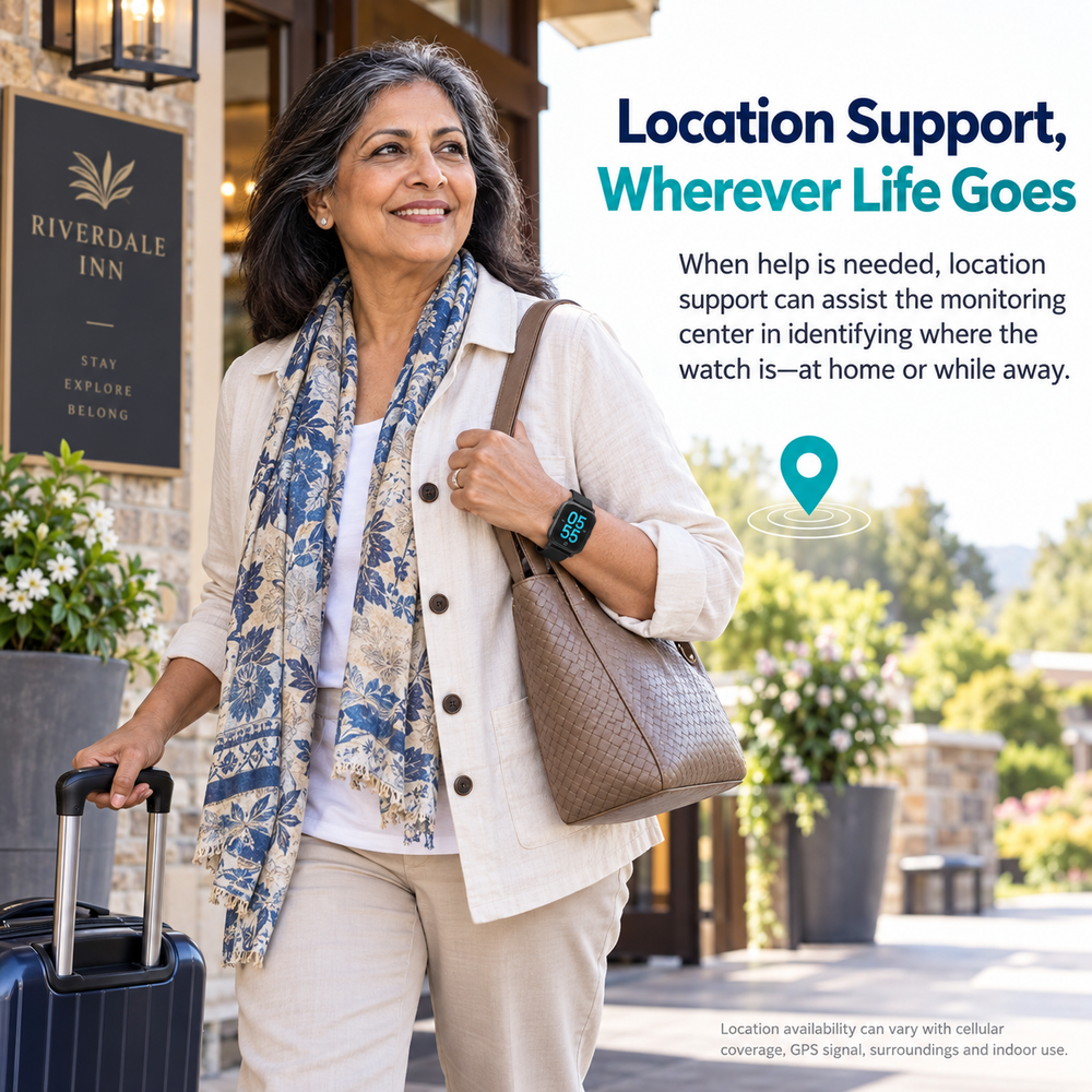Medical Alert Square Smart Watch For Seniors | Fall Detection